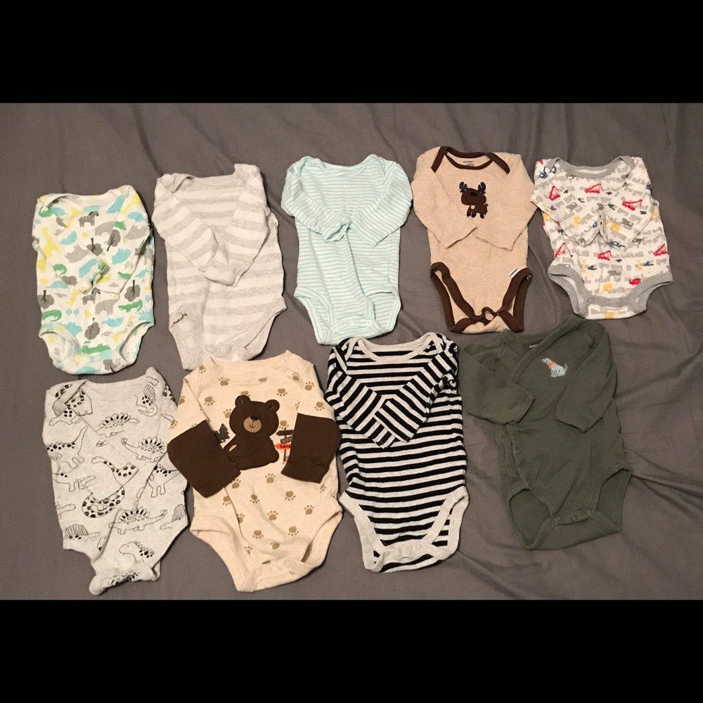 0-3 Month long sleeve onesies